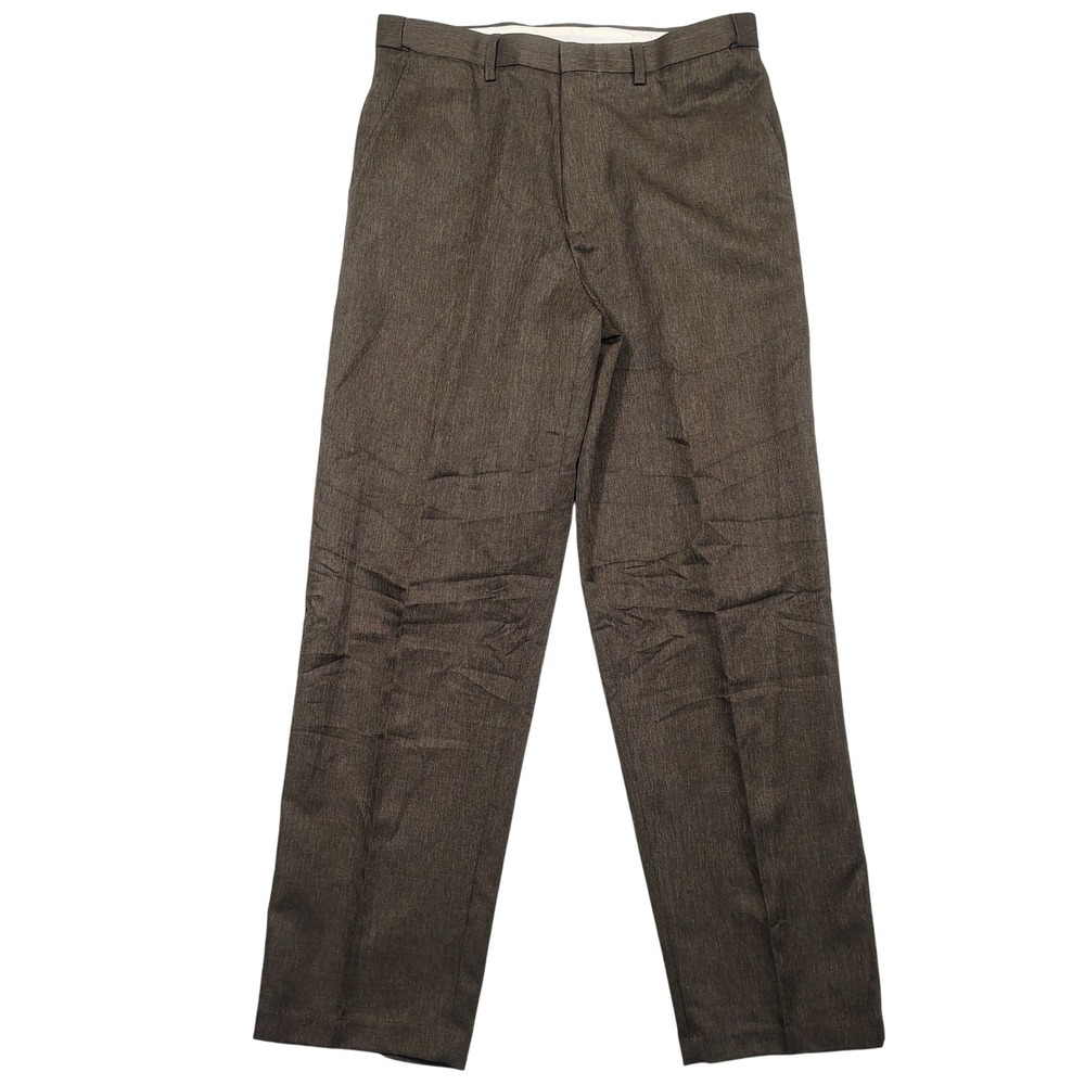 Puritan Dress Pants Mens 34x32 Flat Front Heather Brown Heathered
